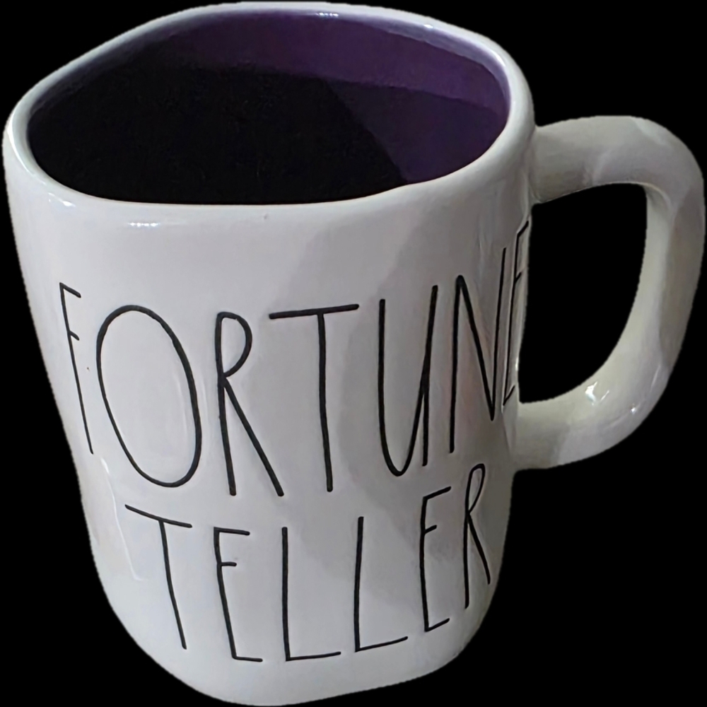 Rae Dunn Cream Mug with Purple Interior - 'Fortune Teller'